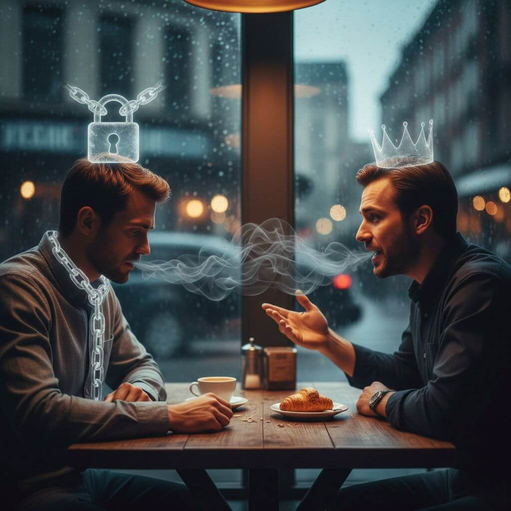 Amigo tóxico falando dele mesmo o tempo todo no bar