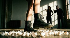 Pais tóxicos apontam dedos acusadores enquanto o filho pisa em ovos